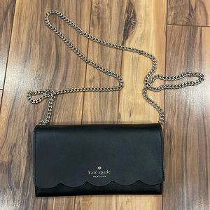 Black Kate Spade shoulder clutch